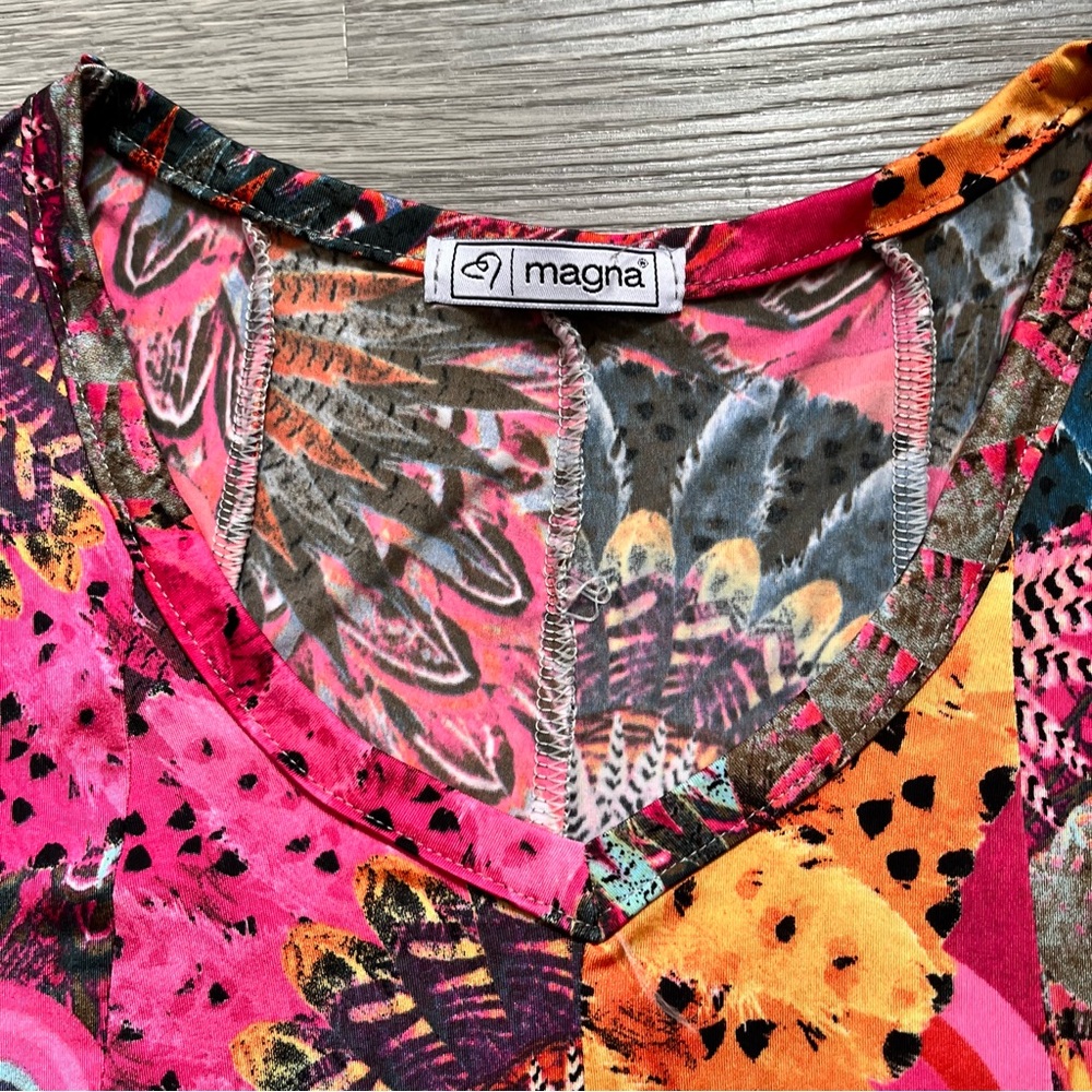 Vibrant Multicolor Boho Patterned Flowy Dress - image 5